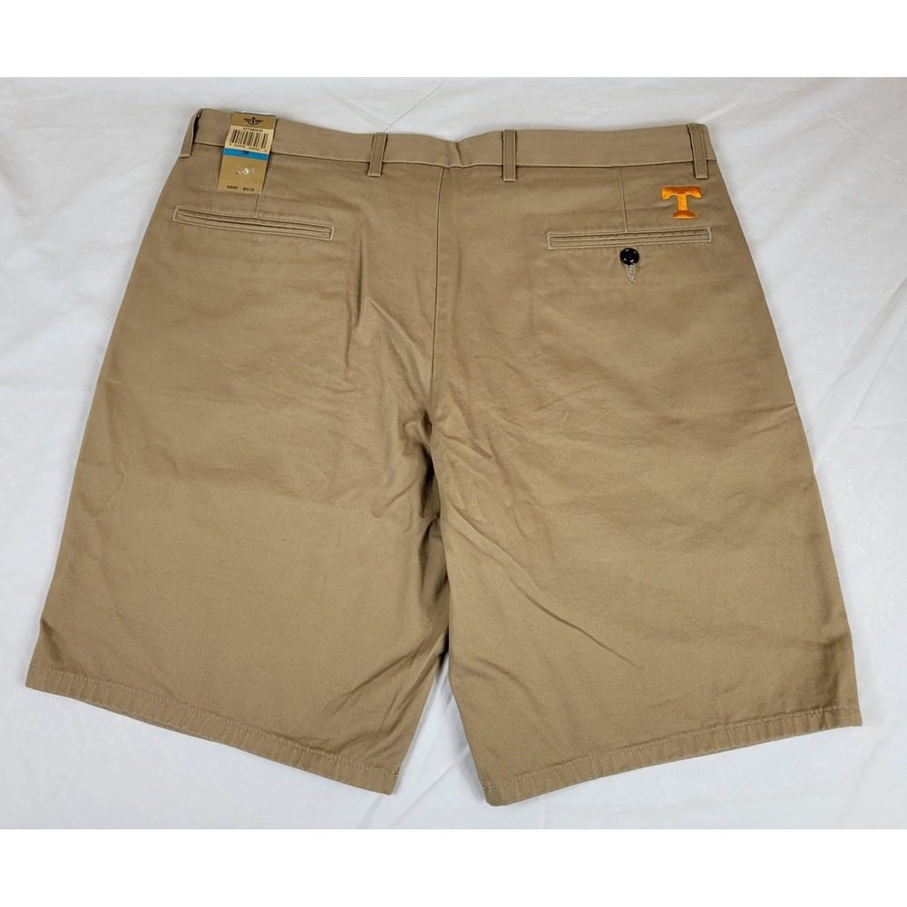 Dockers NWT Tennessee Volunteers Shorts Mens 36 Khaki Tan Straight Flat Front